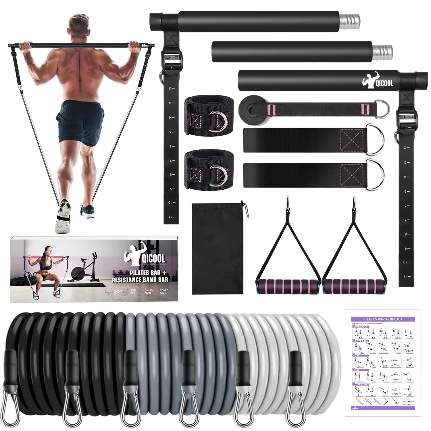 Pilates Resistance Bar Set